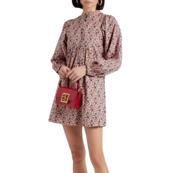 Jolie Dresses & Skirts - Joie Mini Dress Size XS Floral Print Button Up Gathered Long Sleeve Boho Chic